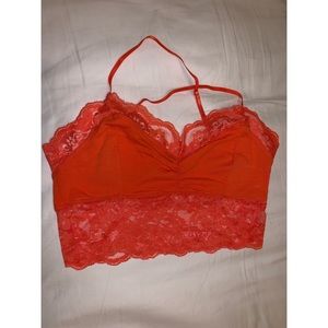 Orange Floral Bralette (Size Medium)